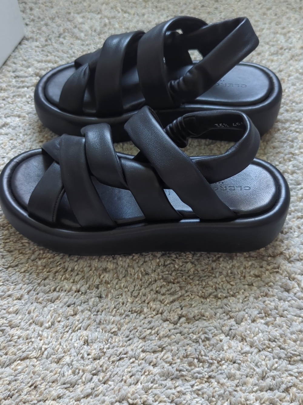 Robert Clergerie Ange Black Leather Sandals with Padded Straps